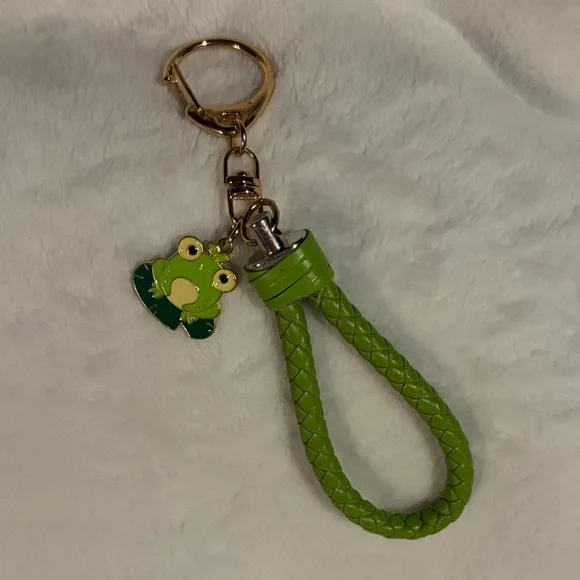 Braided Keychain with Frog Charm NWOT - Picture 1 of 4